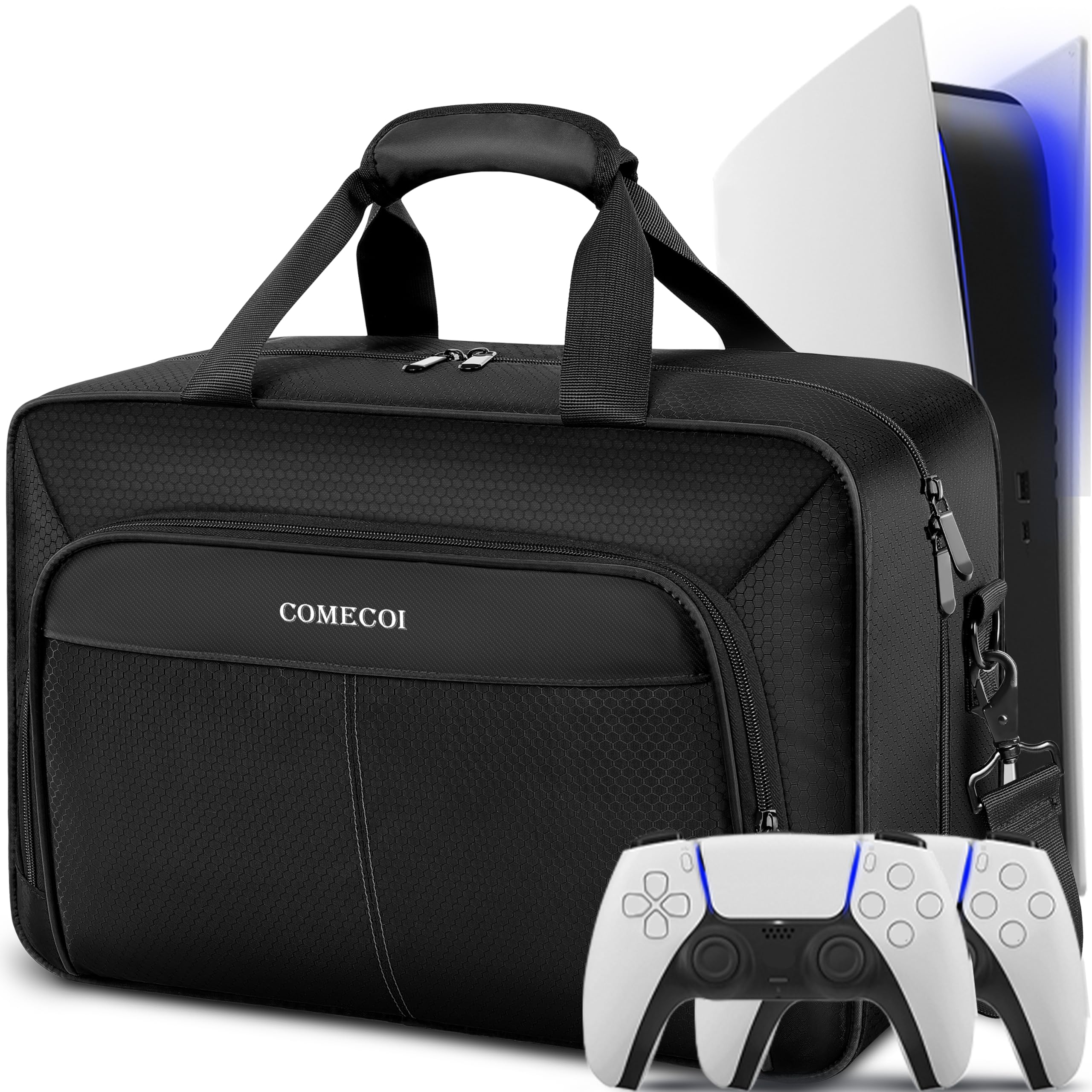 COMECOI Carrying Case for PS5 Travel Case for PS 5 Protective Large Capacity Storage Bag Compatible with Playstation