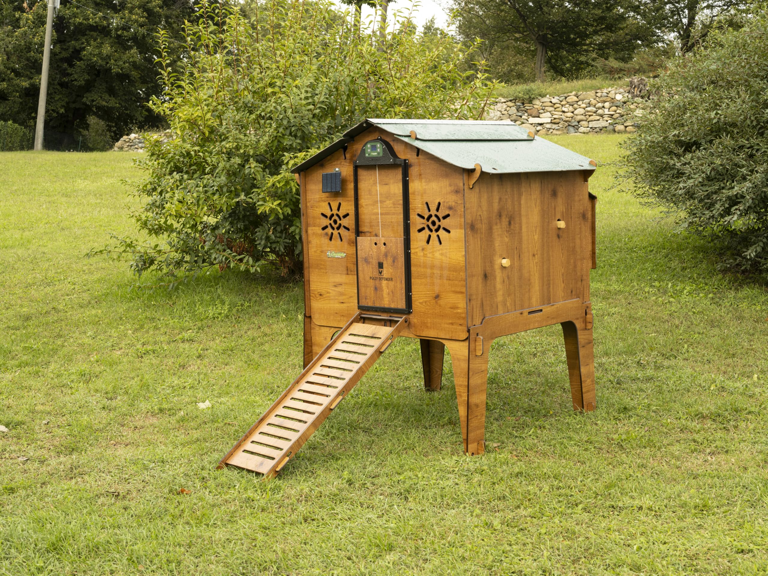 Gallinero levantado con Escalera para 8 10 gallinas Polly Duplex L con 2 Perchas 2 plazas Nido Exterior Puerta Segura Anti-depredador Fabricado en Resistente Laminado Anti ácaro Rojo