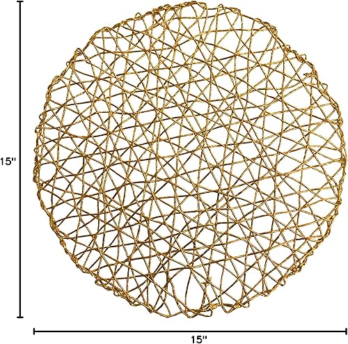 Miniatura 7 de Juego de 4 manteles individuales decorativos decorativos de 12 x 18 pulgadas de lámina metálica brillante, juego de 4 (plateado)