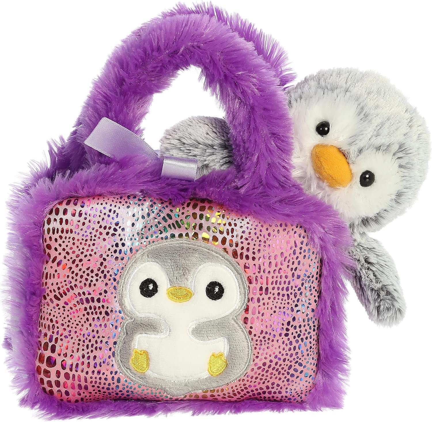 Aurora® Fashionable Fancy Pals™ Aquarium Collection Stuffed Animal - Plush with Stylish Purse for Dress Up Fun - Perfect for Kids 3+ Years, Costumes, and Birthdays - Penguin 6.5 Inches