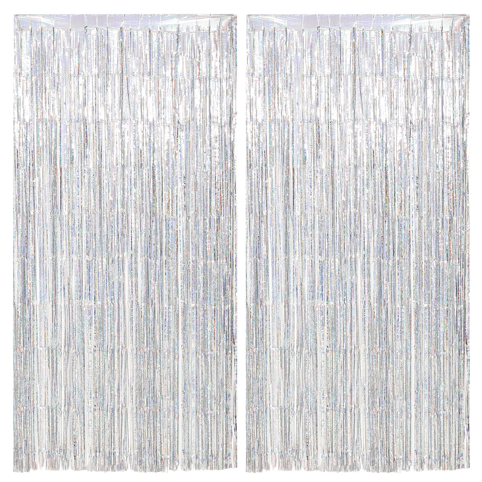 G2PLUS 2 Rideaux Métalliques Frange Scintillants Champagne Doré (1x2m) - Décoration de Fête Lumineuse pour Anniversaire, Mariage, Noël - Toile de Fond Photo Pailletée - Installation Express