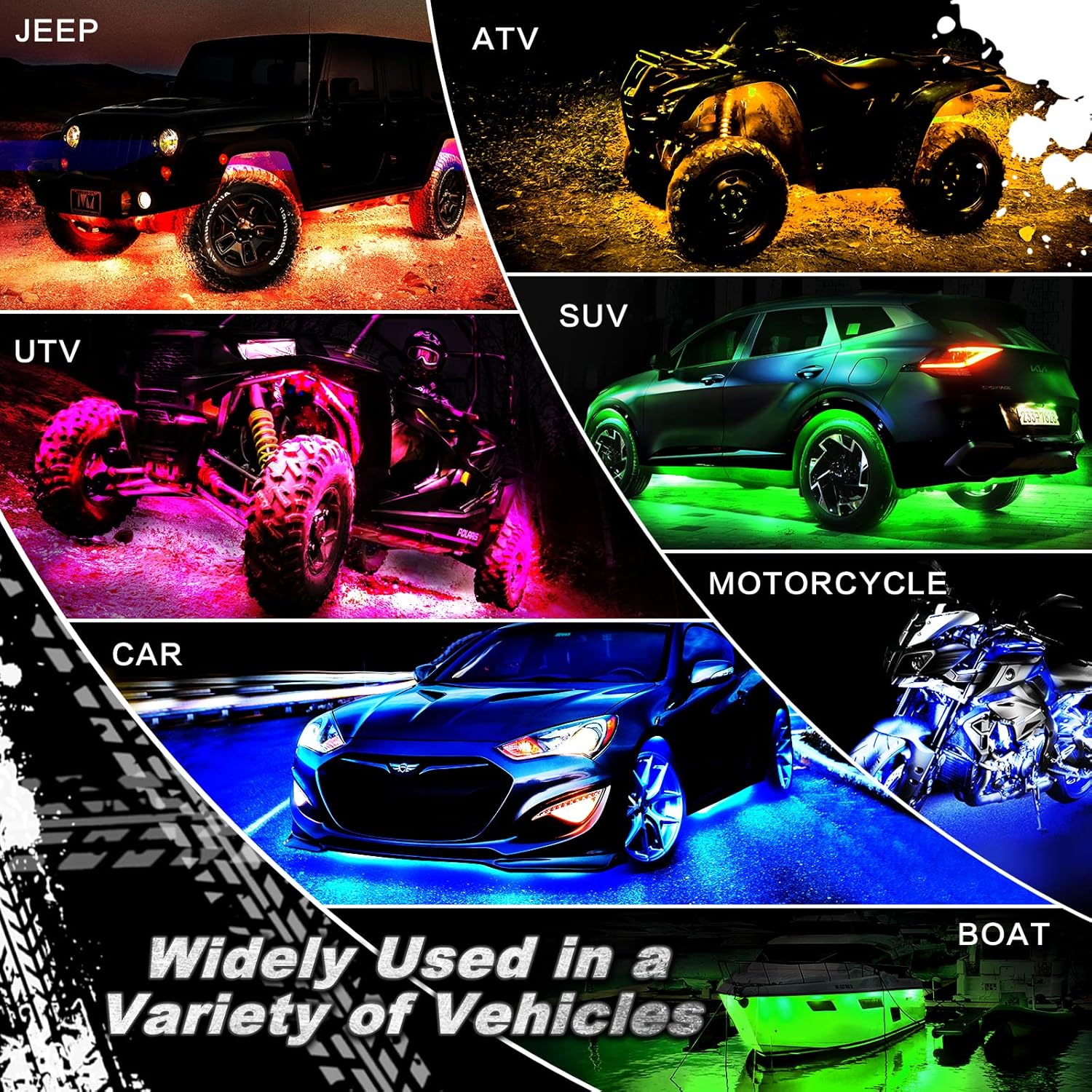 8Pods Dreamcolor RGBIC Rock Lights 256 Chasing Mode Metal LED Rock Lights for Trucks with APP/RF Remote Control, Underglow Lights for Truck Brake Warn Multicolor Neon 12V Waterproof for Jeep Car UTV