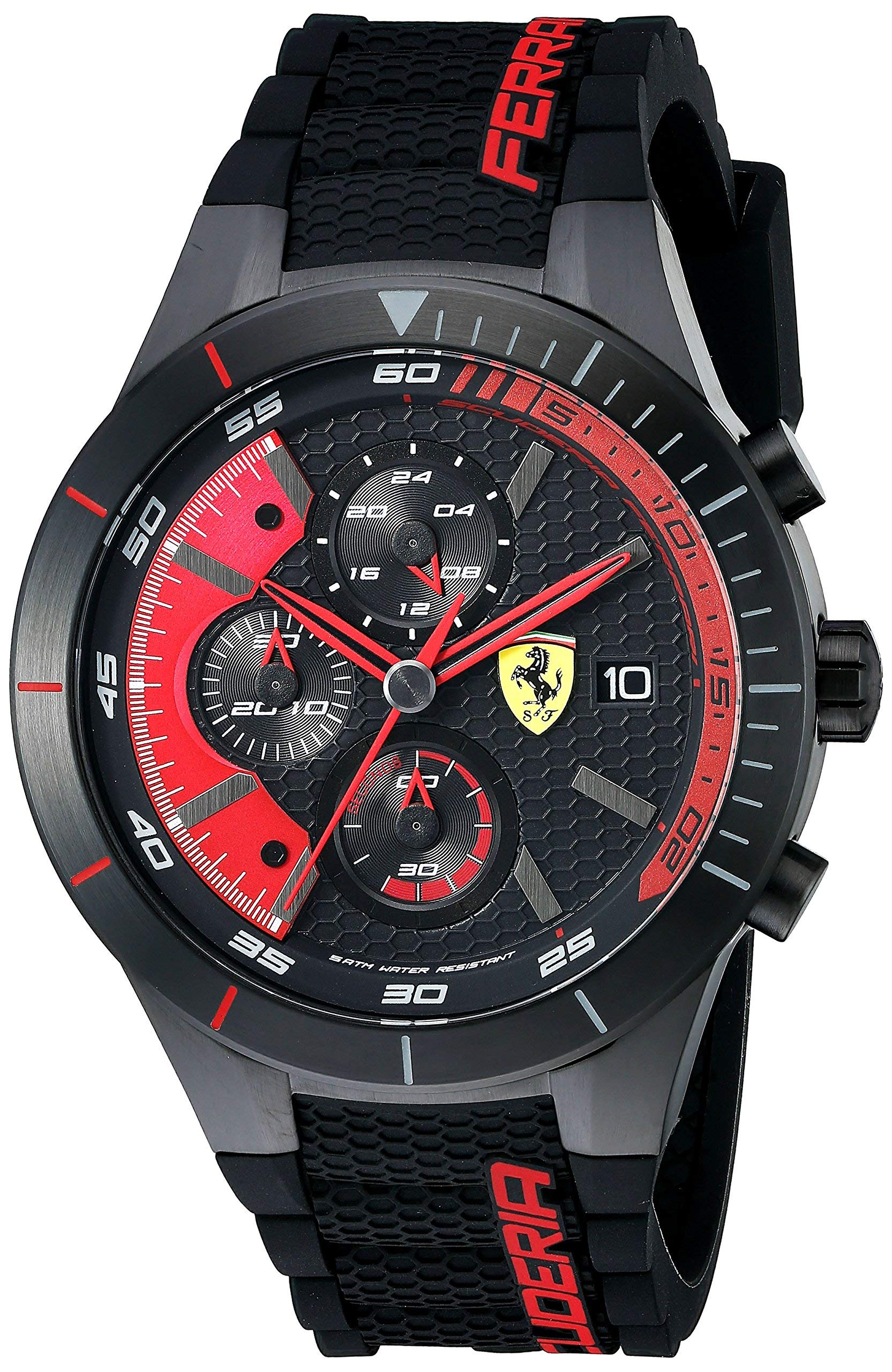 Ferrari Silicone Scuderia Red Rev Evo Analog Black Dial Mens Watch-0830260 (B011L670T0) Amazon Price History, Amazon Price Tracker