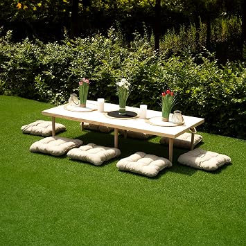 practicaloutdoor Folding Camping, Picnic and Garden Table 75x180 cm - Raw Natural Color