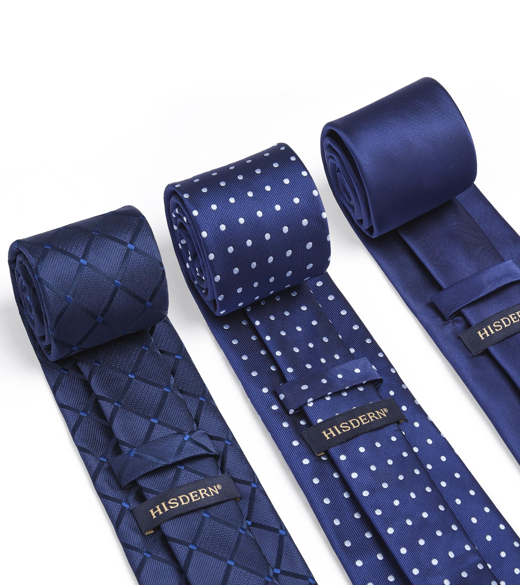 HISDERN Lot 3 PCS Classique elegant Pour des hommes Ensemble de cravate en soie Cravate & Carre de poche - Ensembles multiples 8.5cm Taille standard