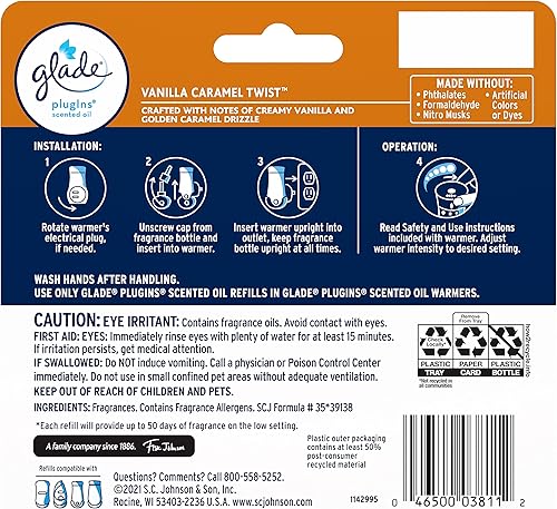 Vista 40 de Glade PlugIns - Repuestos de ambientador, con aceites esenciales y perfumados para el hogar y el baño, Sky & Sea Salt, 3.35 onzas líquidas, 5