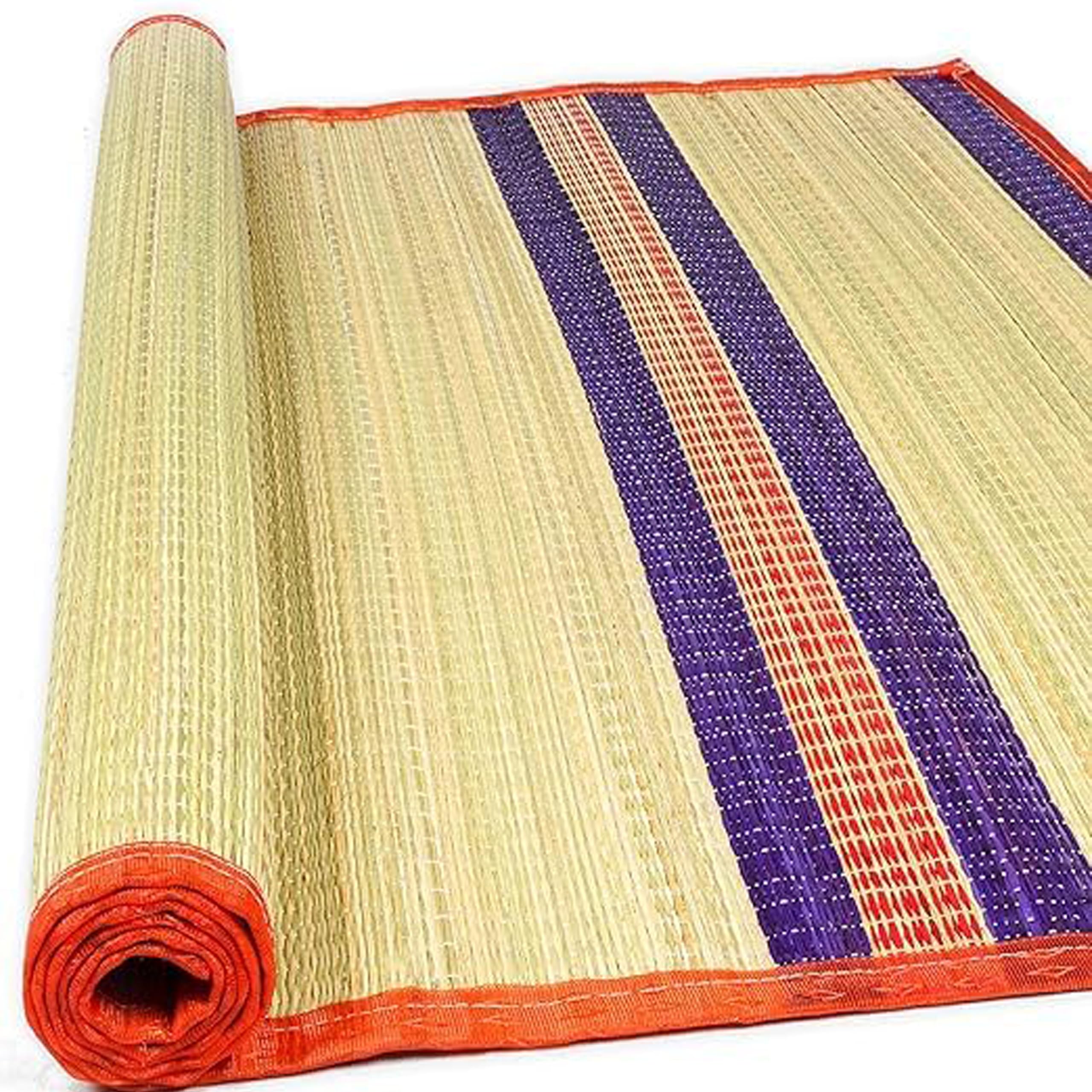 Iagrifarm Korai Grass Mat (Red) 3.5 X 6 feet (42 x 72 inch) Large Size Versatile Bed Mats/Yoga Grass Mat/Floor Mat/Sleeping Mat/Korai Pai/Sleep Chatai Foldable Both Side Usable at Home-image-38