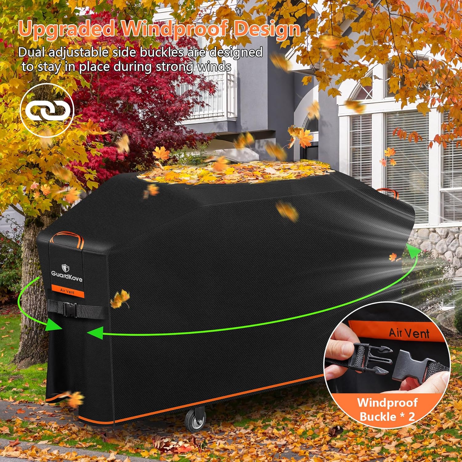 Griddle Cover for Blackstone 36" Griddle with Hood 5482, Upgraded 1000D Heavy Duty Waterproof Flat Top Grill Cover, Tear &Fade Resistant with Buckle &Air Vent, for Blackstone and More 4-Burner Griddle
