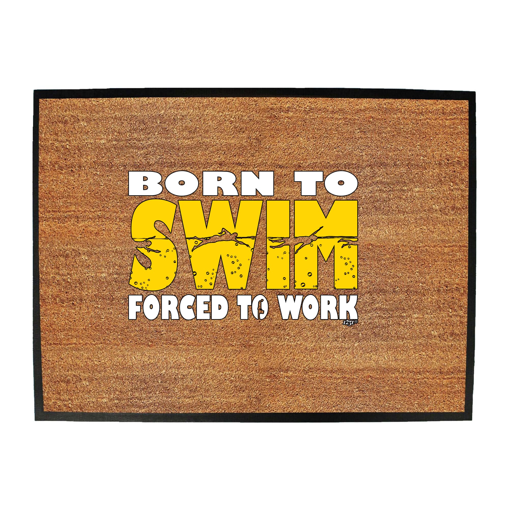 123t Born To Swim - Funny Novelty Novelty Doormat Man Cave Shed Doormats