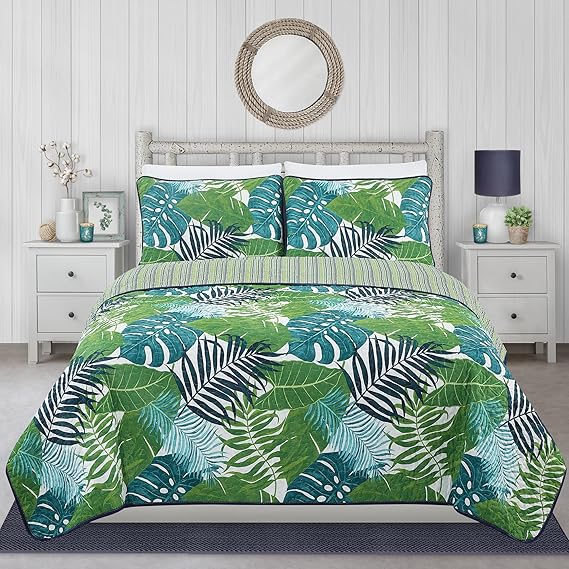 Quilts for King Bed Tropical Bedspreads Soft Bed Summer Quilt Lightweight Microfiber
