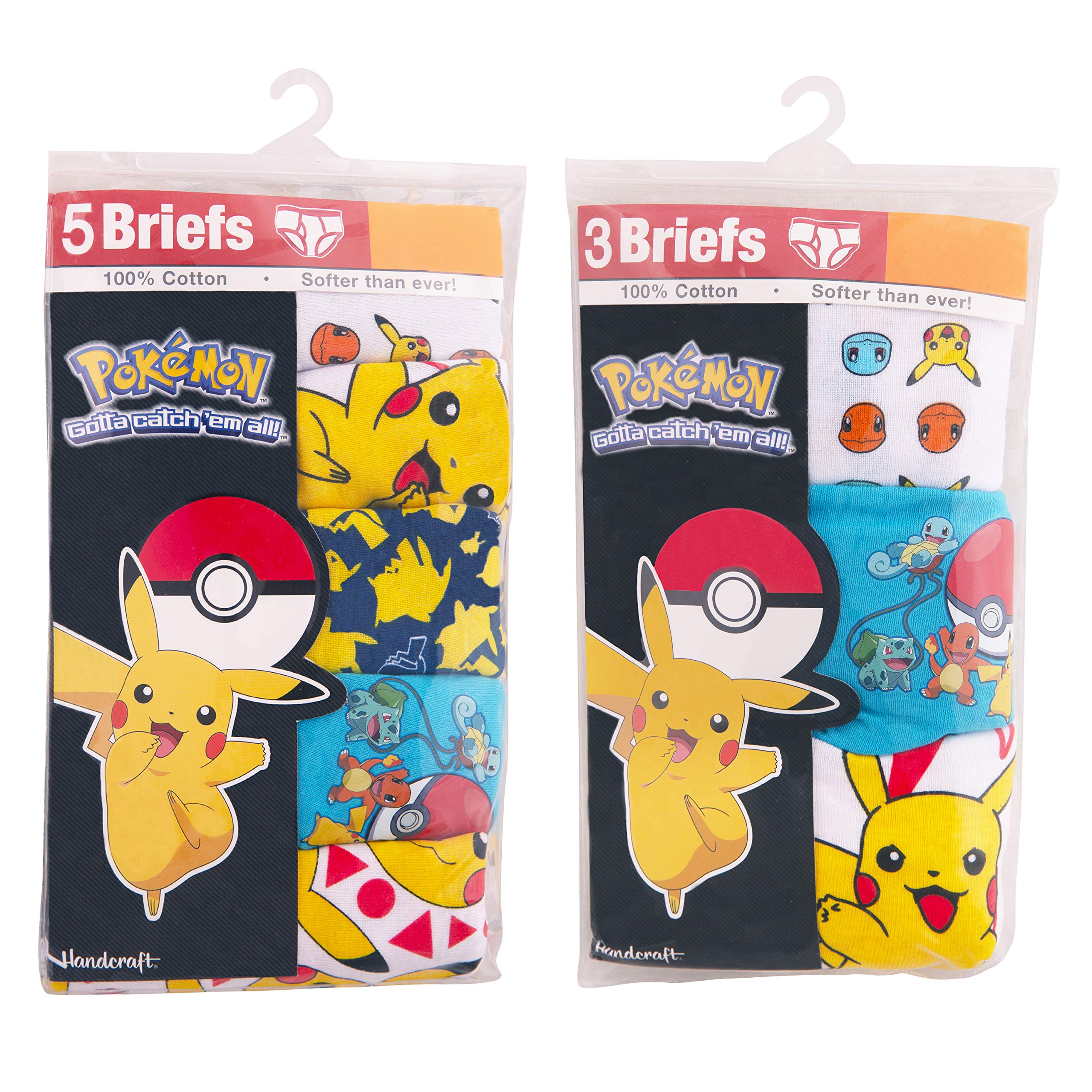 Pokemon Boxer Corti (Pacco da 5) Bambini e Ragazzi