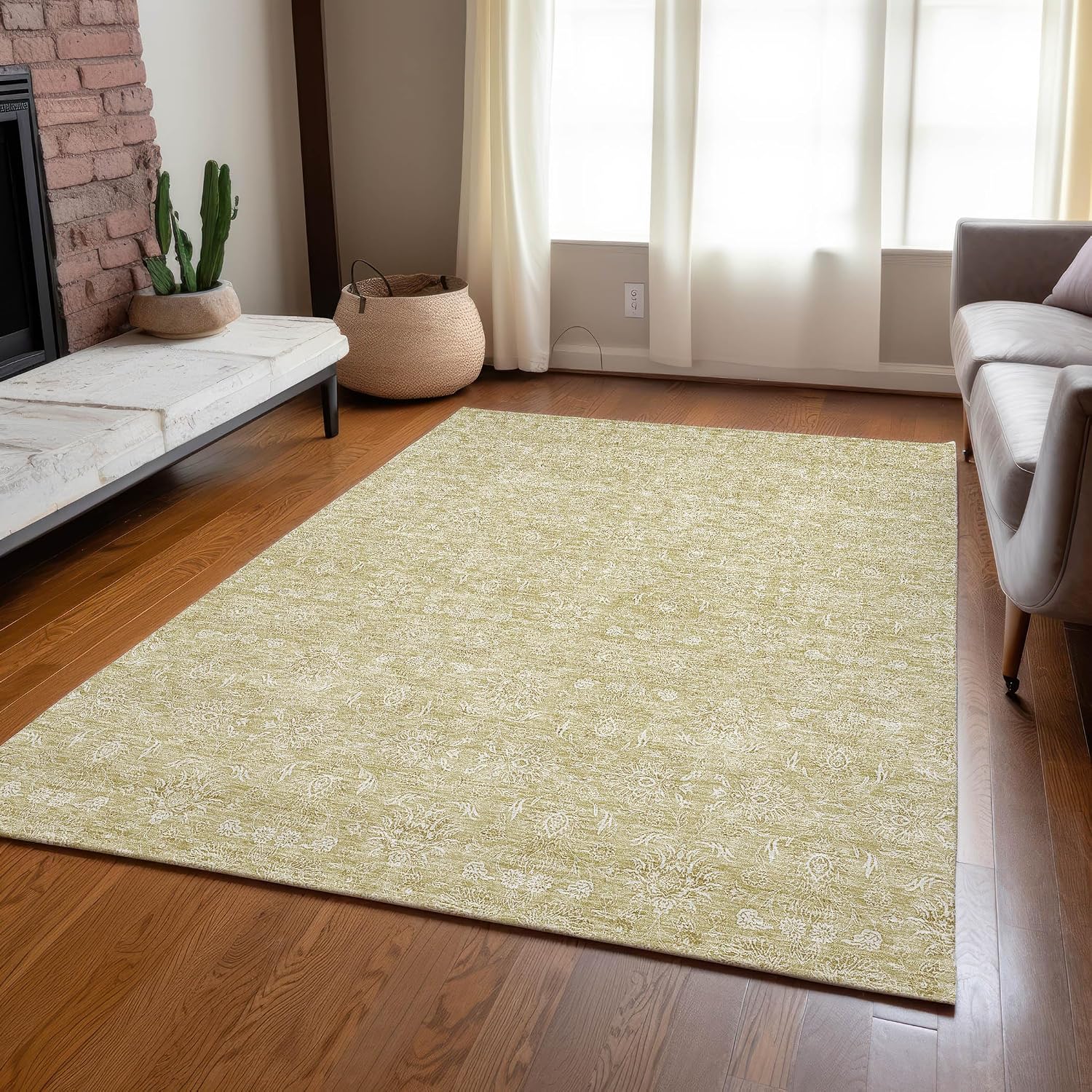 Addison Rugs Chantille ACN703 Beige 8' x 10' Indoor Outdoor Area Rug, Easy Clean, Machine Washable, Non Shedding, Bedroom, Entry, Living Room, Dining Room, Kitchen, Patio Rug