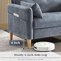Vista 6 de Hanherry Loveseat Sofa, 47” Small Couch for Living Room, Comfy Chenille Fabric Love Seat for Bedroom with Throw Pillow,Removable Cushion