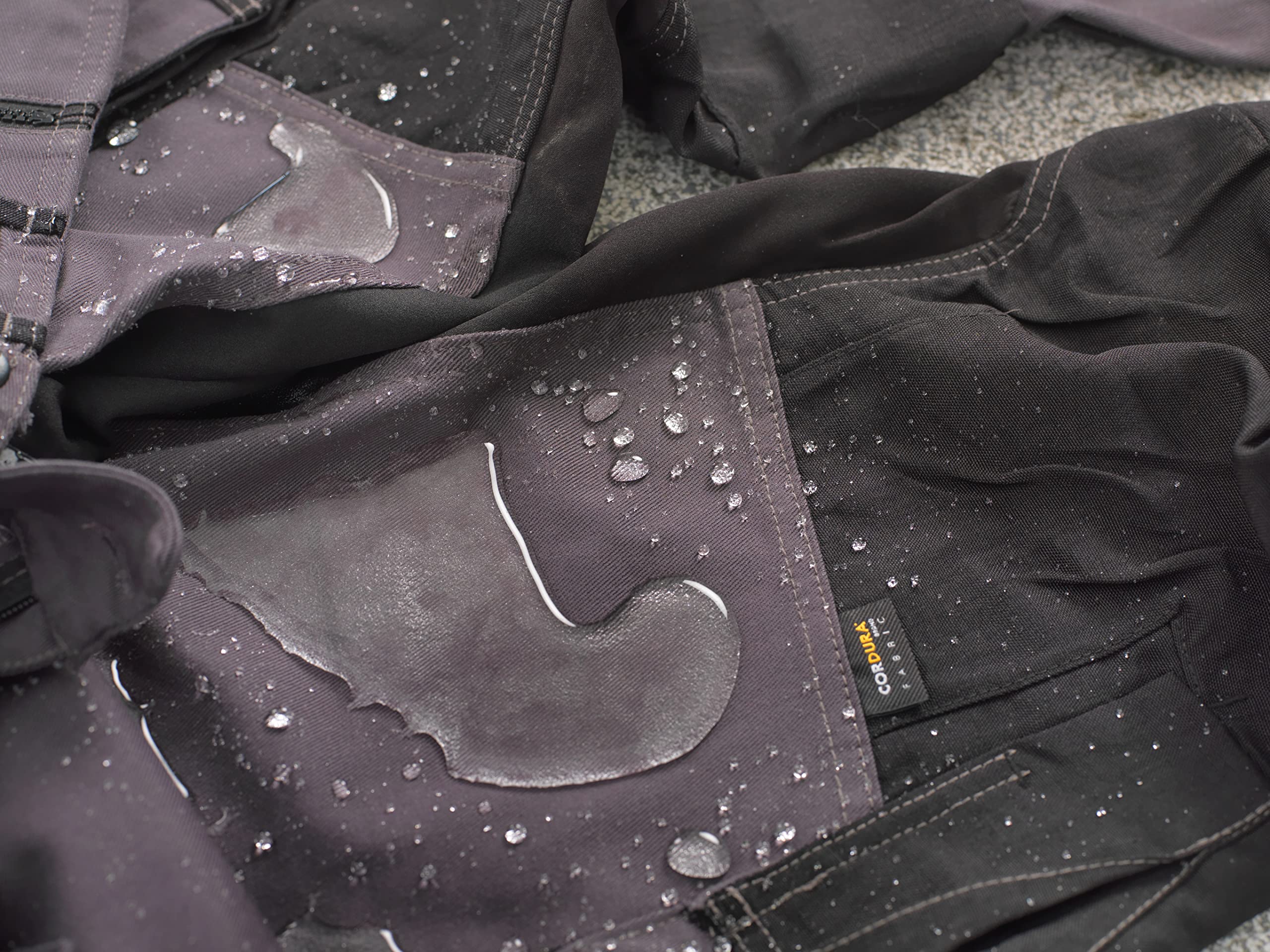 Bitco GARONE Pantalón de Trabajo Extensible para Rodilleras, Color Gris y Negro, Resistente al Agua y al Aceite, con Refuerzo de Cordura®, Bolsillos para Rodilleras, Bolsillos de Utilidad