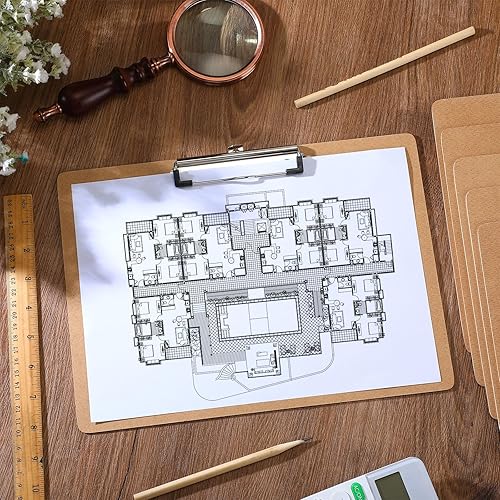 Miniatura 3 de Sherr 30 portapapeles horizontales de madera grandes de 9 x 13 pulgadas con clip de perfil bajo, diseño de portapapeles de paisaje para escuela,