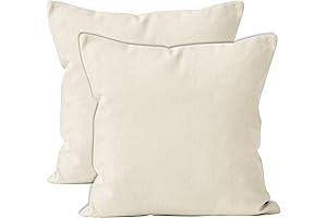 Encasa 18"x18" Cotton Canvas Throw Pillow Covers // All-Season Decorative Cushion Covers