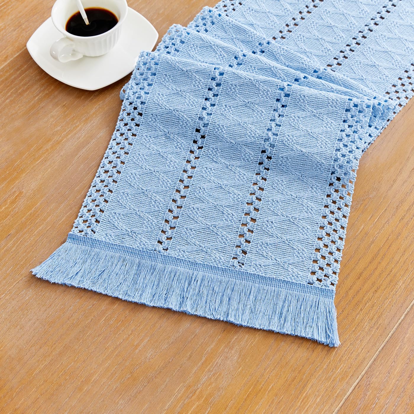 GUJOXILA Boho Tischläufer Grün 30 x 122cm Outdoor Drinnen Ab