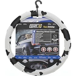 Funda Volante 37 Cm Sumex COW2021 Cow Style Funda de Volante Universal Terciopelo Vaca, Negro y Blanco, 37-39 cm Diámetro