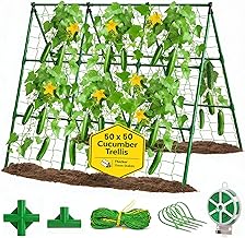 50x50 Cucumber Trellis for Raised Bed - A Frame Garden Trellis for Climbing Plants Outdoor - Cucumbers, Pea, Zucchini, Squash,Tomato, Green Bean, Vine, Watermelon, Melon, Pumpkin