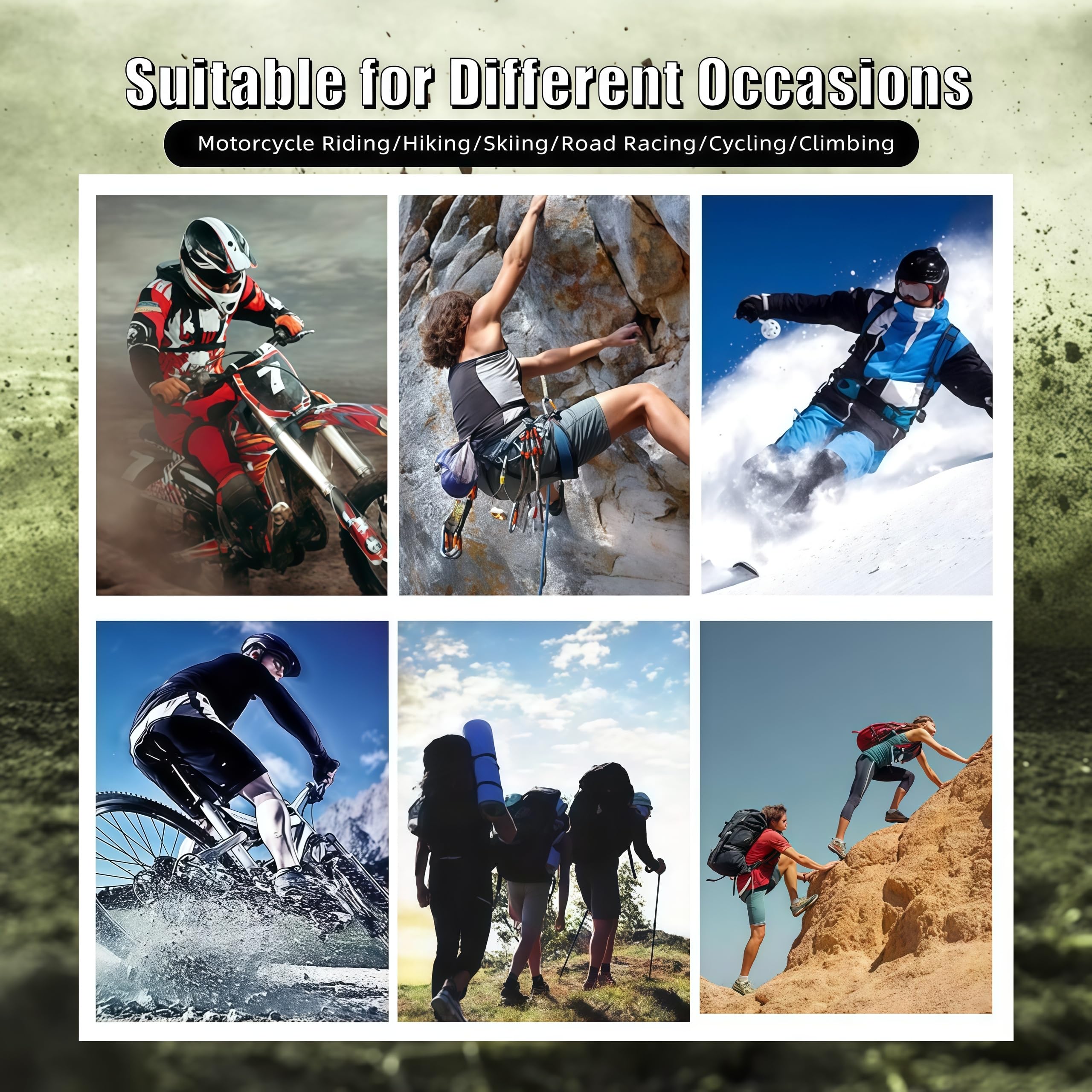 Gants de moto unisexes avec doigts tactiles pour Powersports, BMX, ATV, conduite, motocross, VTT, vélo tout-terrain.