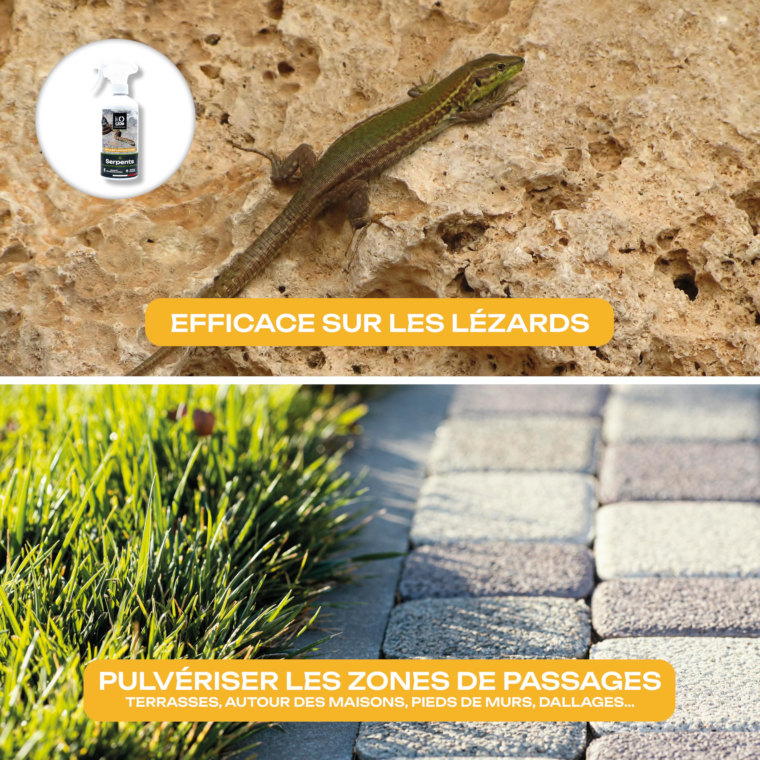 K-OCIDE - Spray Répulsif Serpents - Action longue durée - Produit Naturel - 450 ml