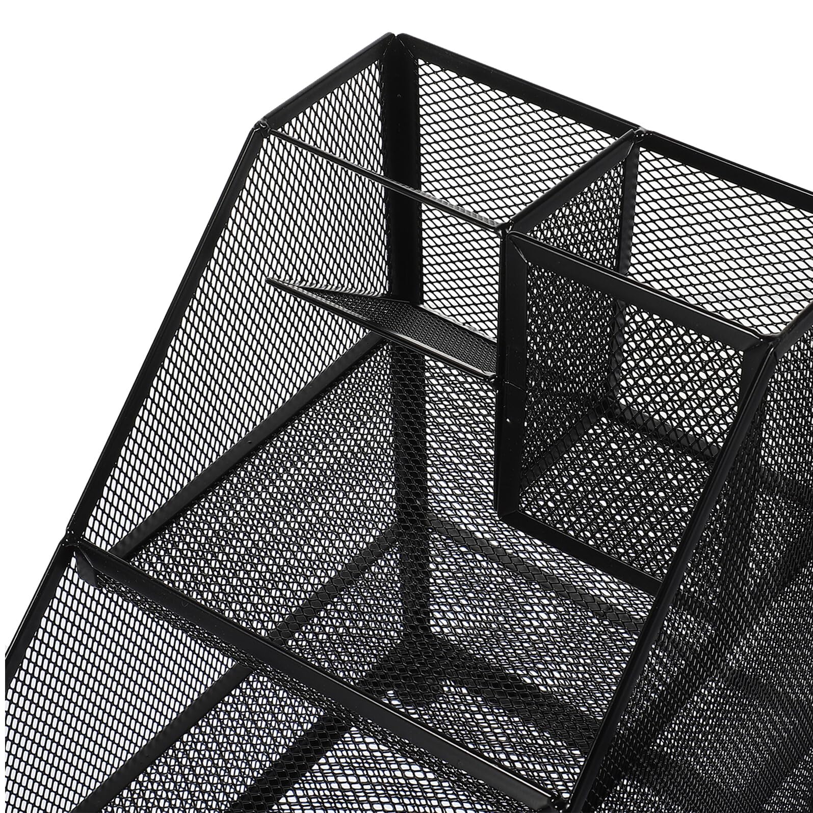 NOLITOY Organizer da Scrivania in Ferro Nero con Portapenne Laterale Porta Documenti e File Supporto Multi-scomparto per Ufficio e Casa Portariviste e Portaoggetti Resistente