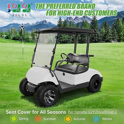Miniatura 2 de 10L0L Funda de asiento de carrito de golf para Yamaha G29DriveDriver 2 - Funda de asiento delantero de repuesto de cuero con diamante para carrito