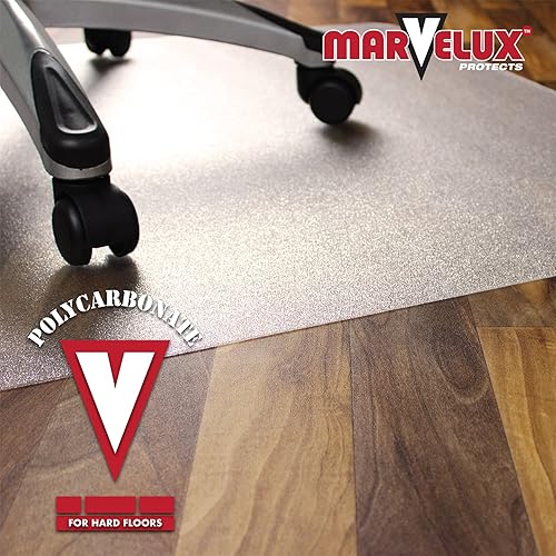 Miniatura 3 de Marvelux Tapete de policarbonato resistente para silla de oficina para suelos de madera dura, 30 x 48 pulgadas, protector de suelo duro
