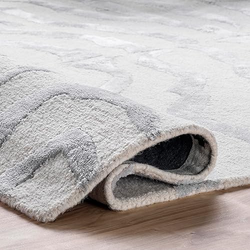 Miniatura 5 de nuLOOM Alfombra de felpa con diseño de cebra, 2 pies 6 pulgadas x 6 pies, color gris