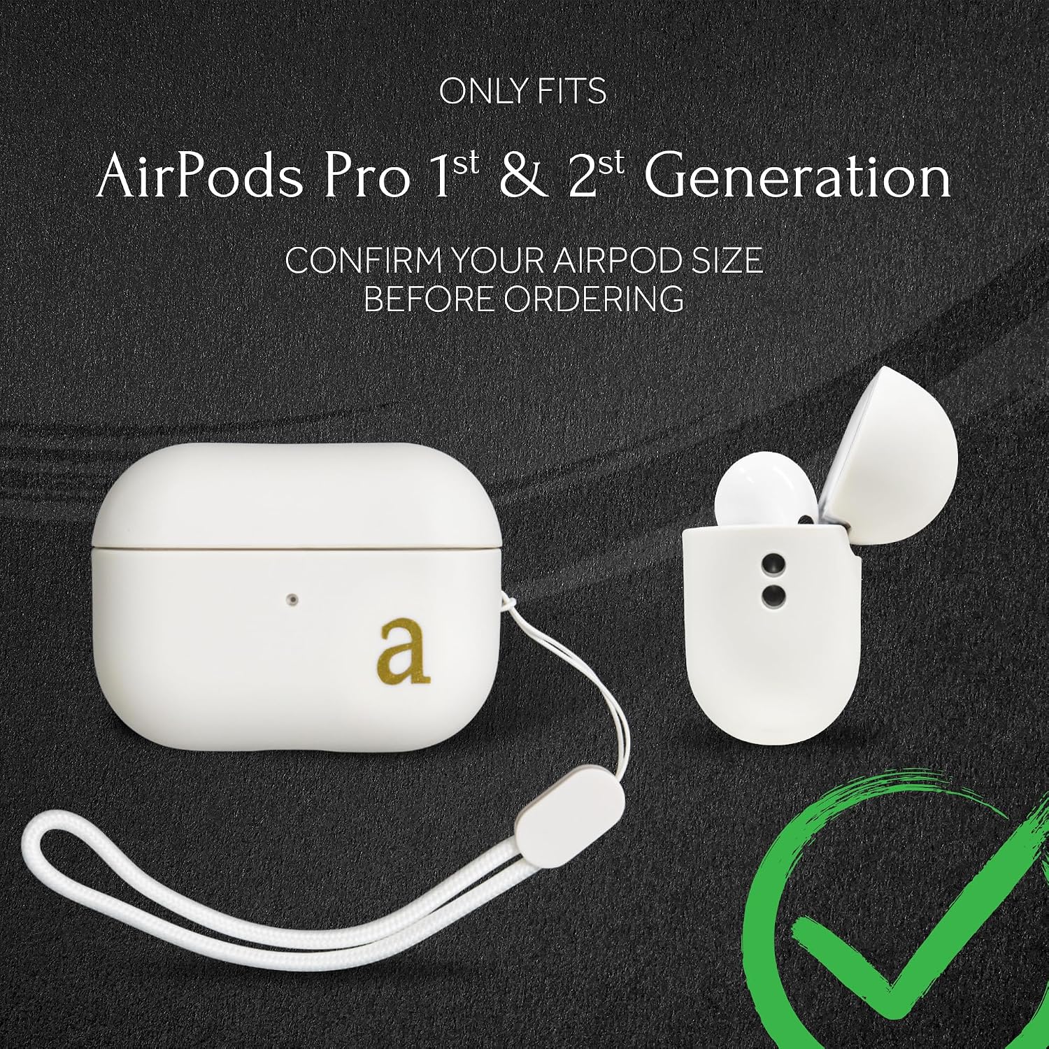 COLLECTIVE HOME - AirPods Pro 1st & 2nd Gen Case, Personalized Letter Design, Elegant & Secure with Lanyard, Premium TPU Material, Ideal for Stylish Protection and Gifts (a) image 3