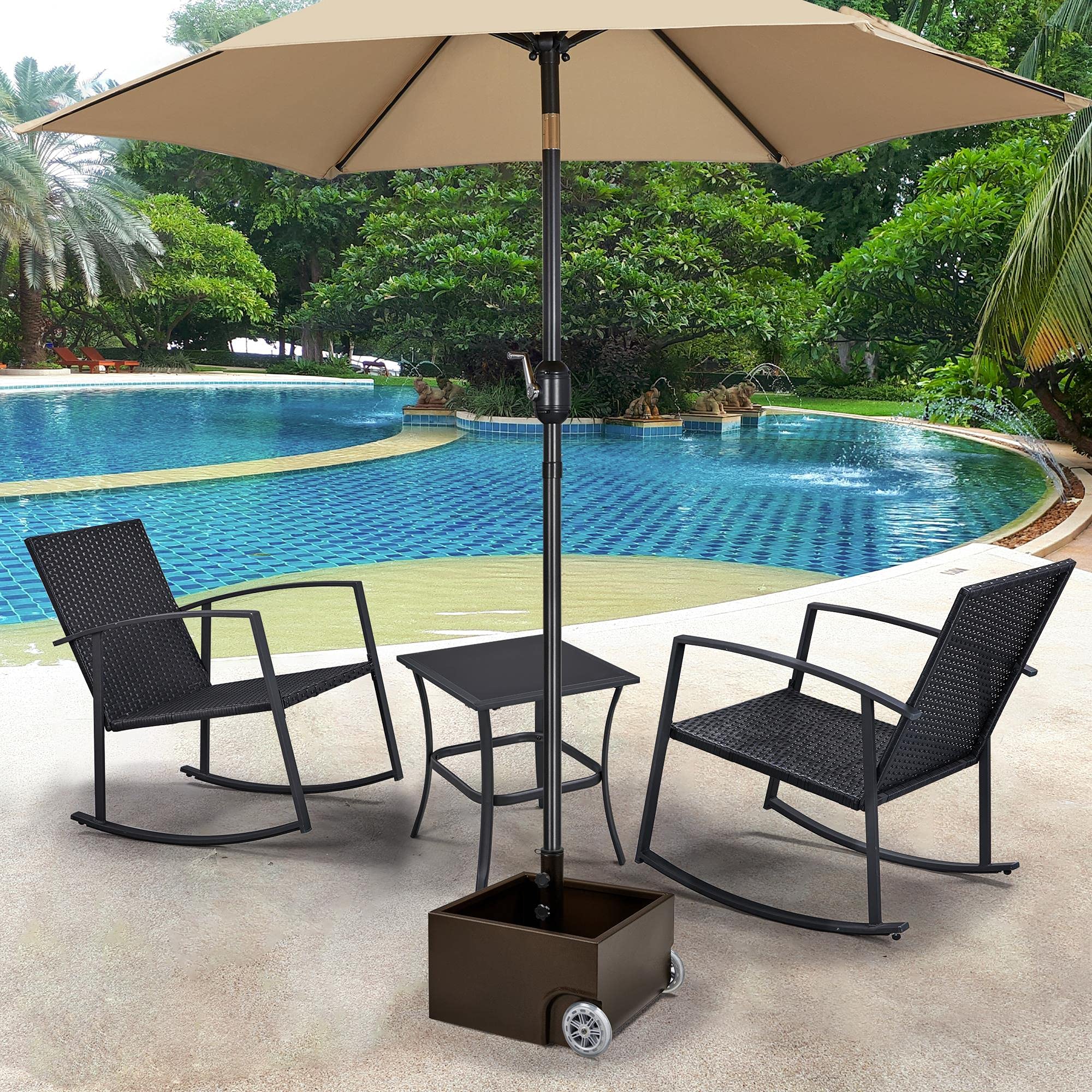 Yaheetech 150lbs Portable Patio Umbrella Stand Free Standing Umbrella
