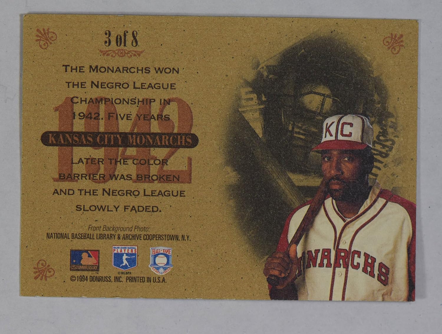 Collectible Coin 1942 kansas city Monarchs baseball card BU0420