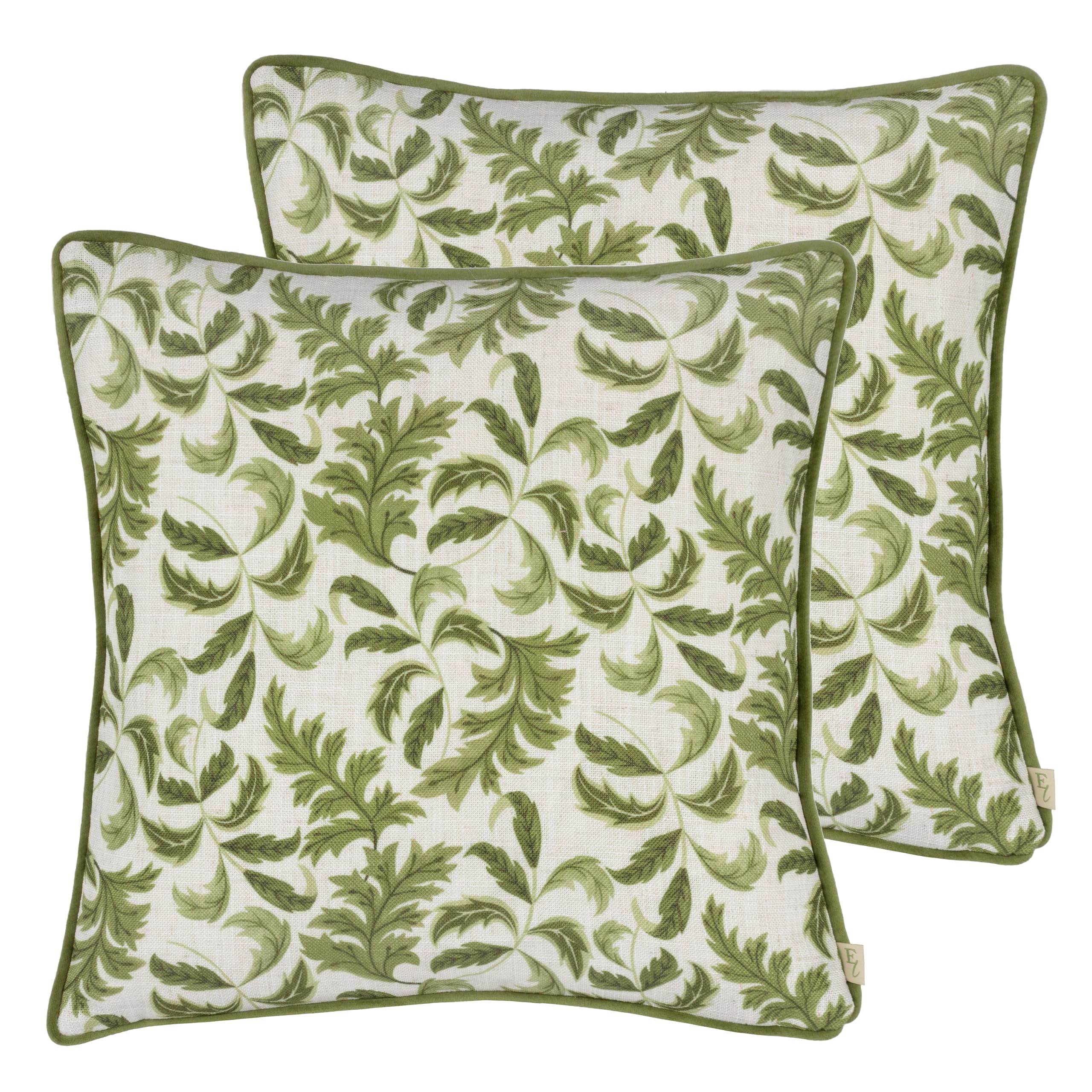 Evans Lichfield Chatsworth Topiary Piped Feather Filled Cushion - Twin Pack