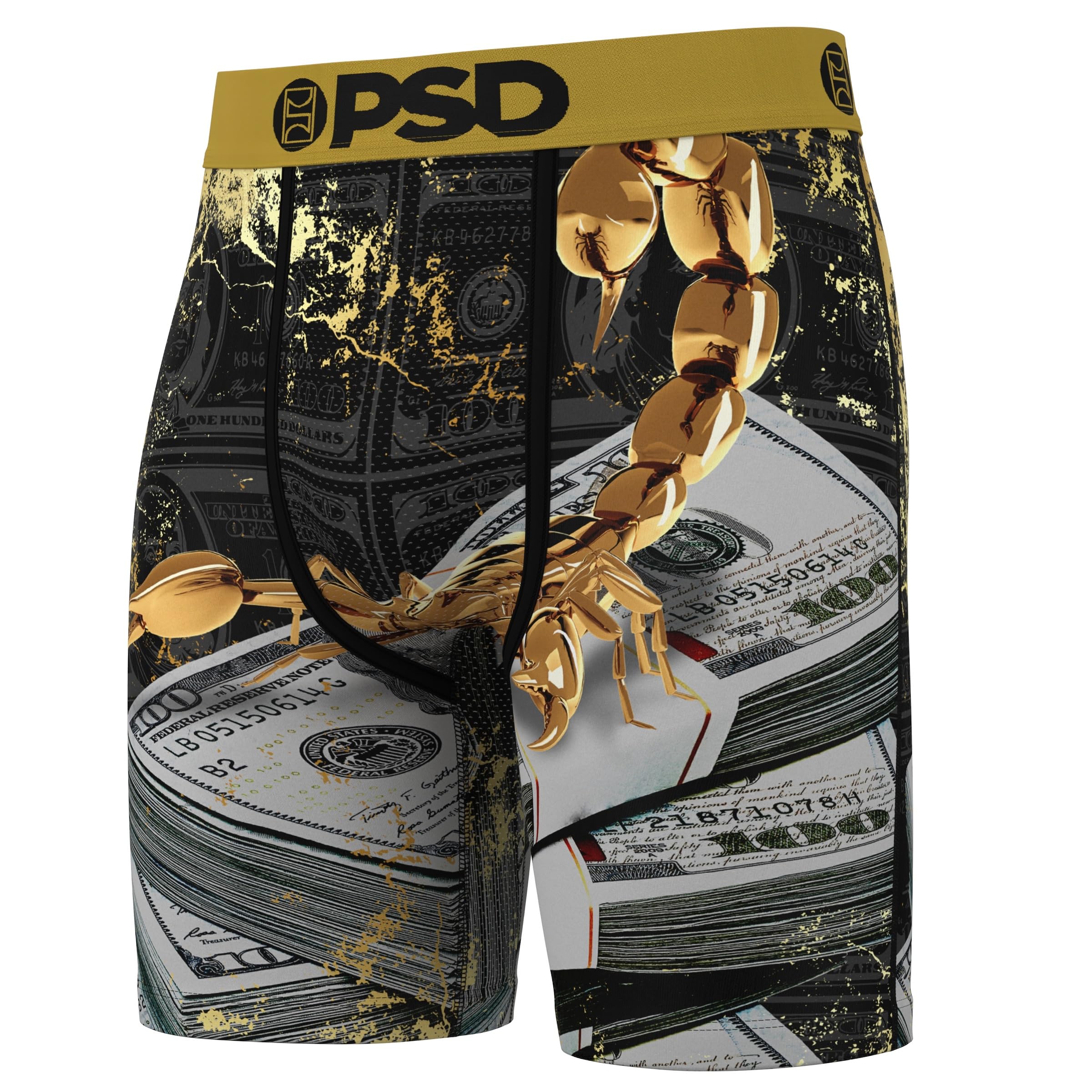 PSD Men's Gold Scorp Boxer Briefs, Multi, M, Gold Scorp, M