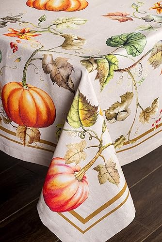 Miniatura 7 de Maison d' Hermine Mantel 100% algodón para mesas rectangulares de cocina, comedor, fiestas, bodas, Acción de GraciasNavidad (60 x 90 pulgadas),