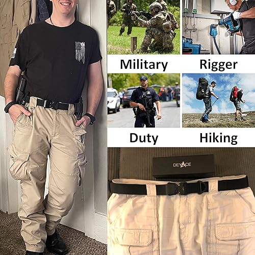 Miniatura 6 de Cinturón táctico para hombre, liberación rápida, militar, senderismo, 1.5 pulgadas, cinturones de trabajo resistentes