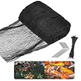 Pond Netting Kit - Heavy Duty HDPE Fine Mesh Net for Koi Ponds - Protects Fish from Raccoons and Herons - Includes Stakes & Zip Ties (10 * 10FT)