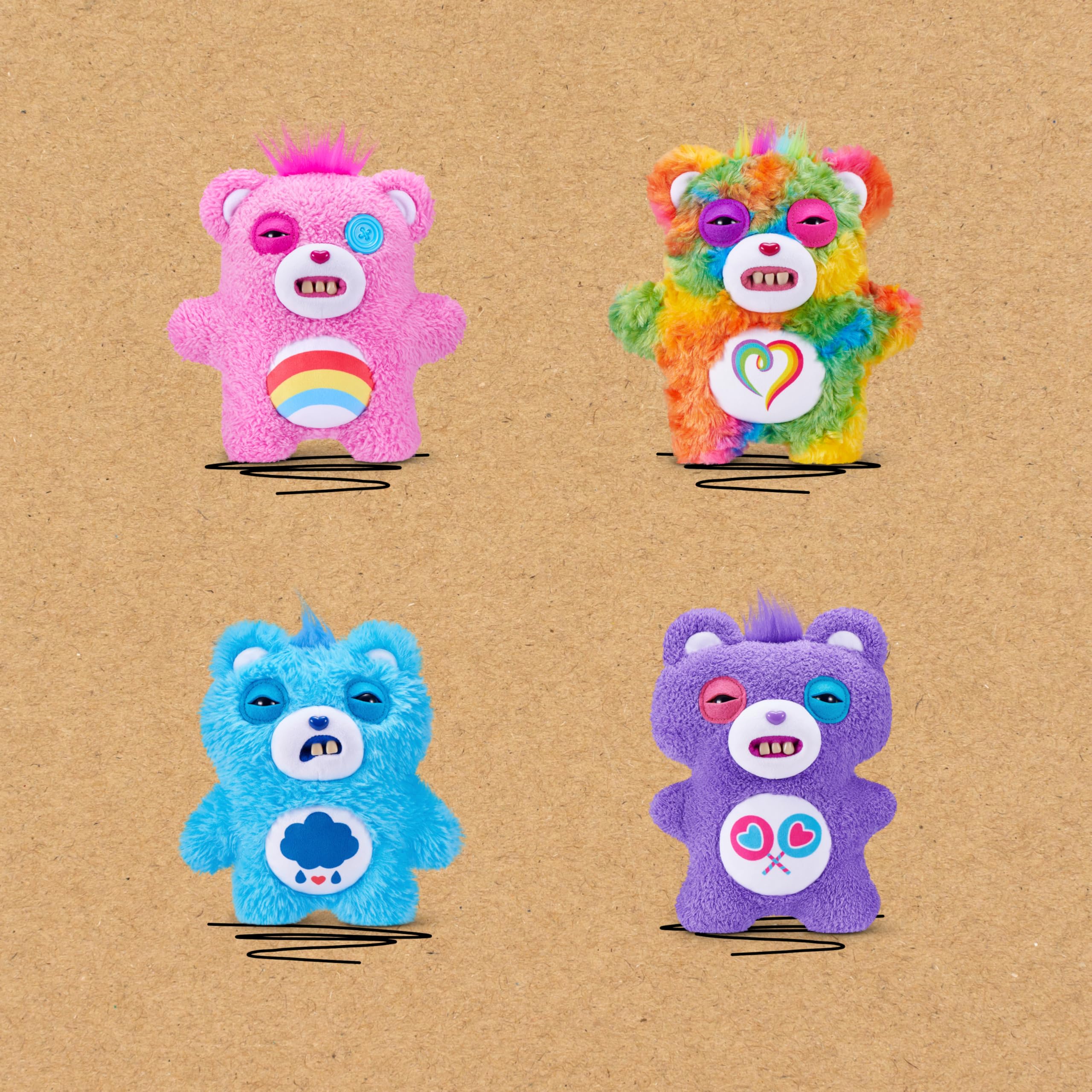Fuggler Care Bears 9-inch Licensed (Grumpy Bear) by ZURU – Peluche Funny Ugly Monster con denti quasi umani, peluche collezionabile per bambini, adolescenti, adulti e fan dei crossover