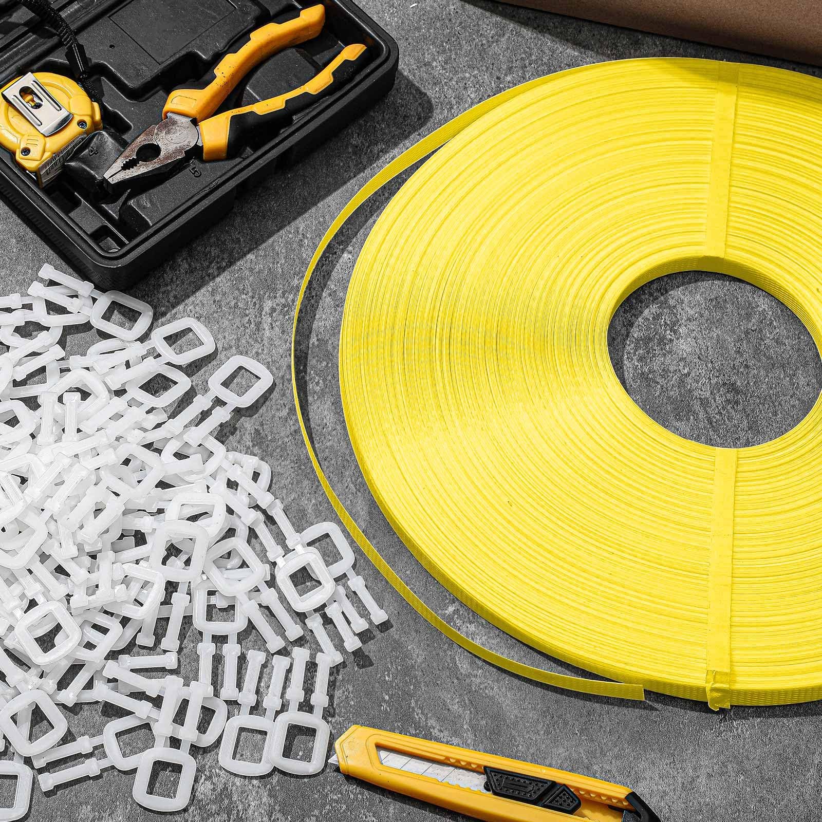 Pallet Strapping Kit - 492ft Yellow Strapping Tape -3 Pallet Strapping Kit - 492ft Yellow Strapping Tape -3