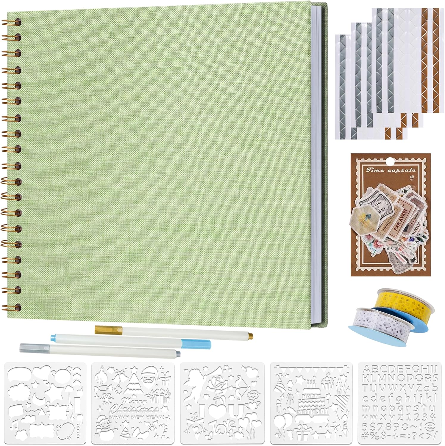 Vienrose Scrapbook Album 22x28 Cm - Leineneinband Mit 60 Seiten