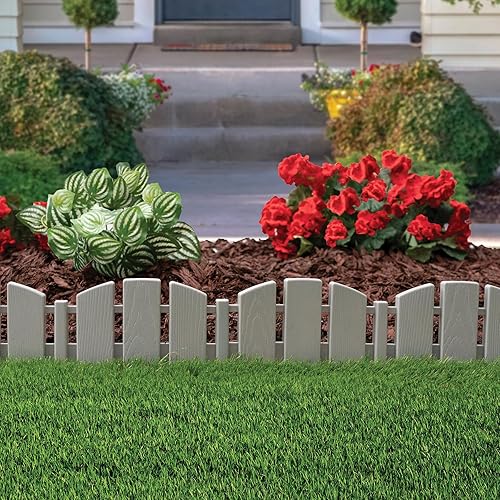 Miniatura 6 de EasyFlex No-Dig Borde de paisaje con picos de anclaje, 4.5 pulgadas de alto, borde decorativo de jardín Adirondack con aspecto de madera, kit de 15