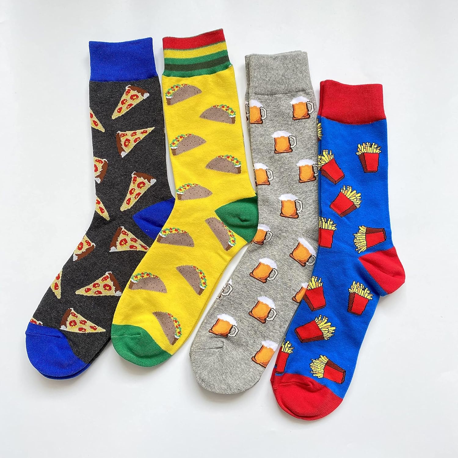 Men's Fun Set Dress Socks-Colorful Funny Novelty Cotton Funky Crew Socks Pack,Art Socks - Image 3