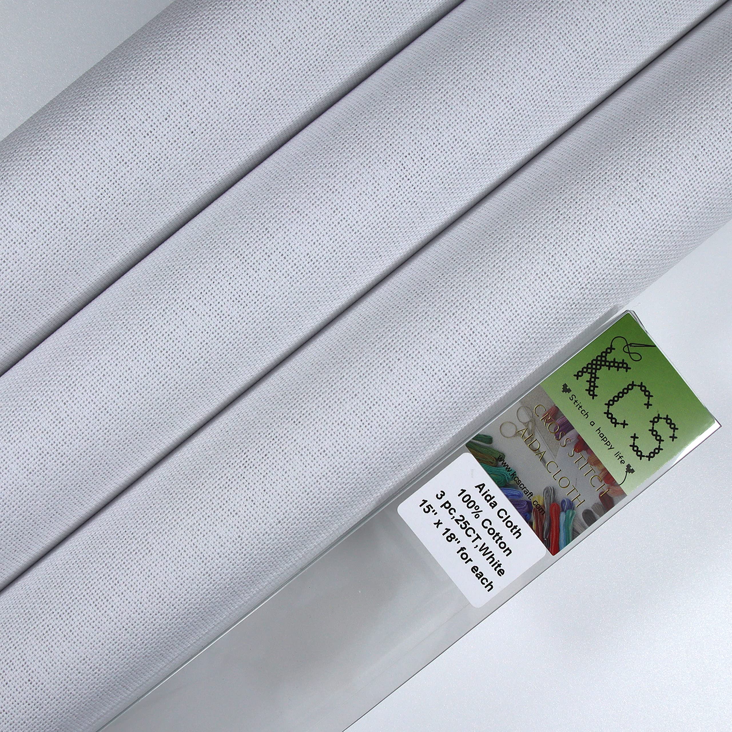 KCS 3 pc of 15' x 18' Counted Cross Stitch Cotton Aida