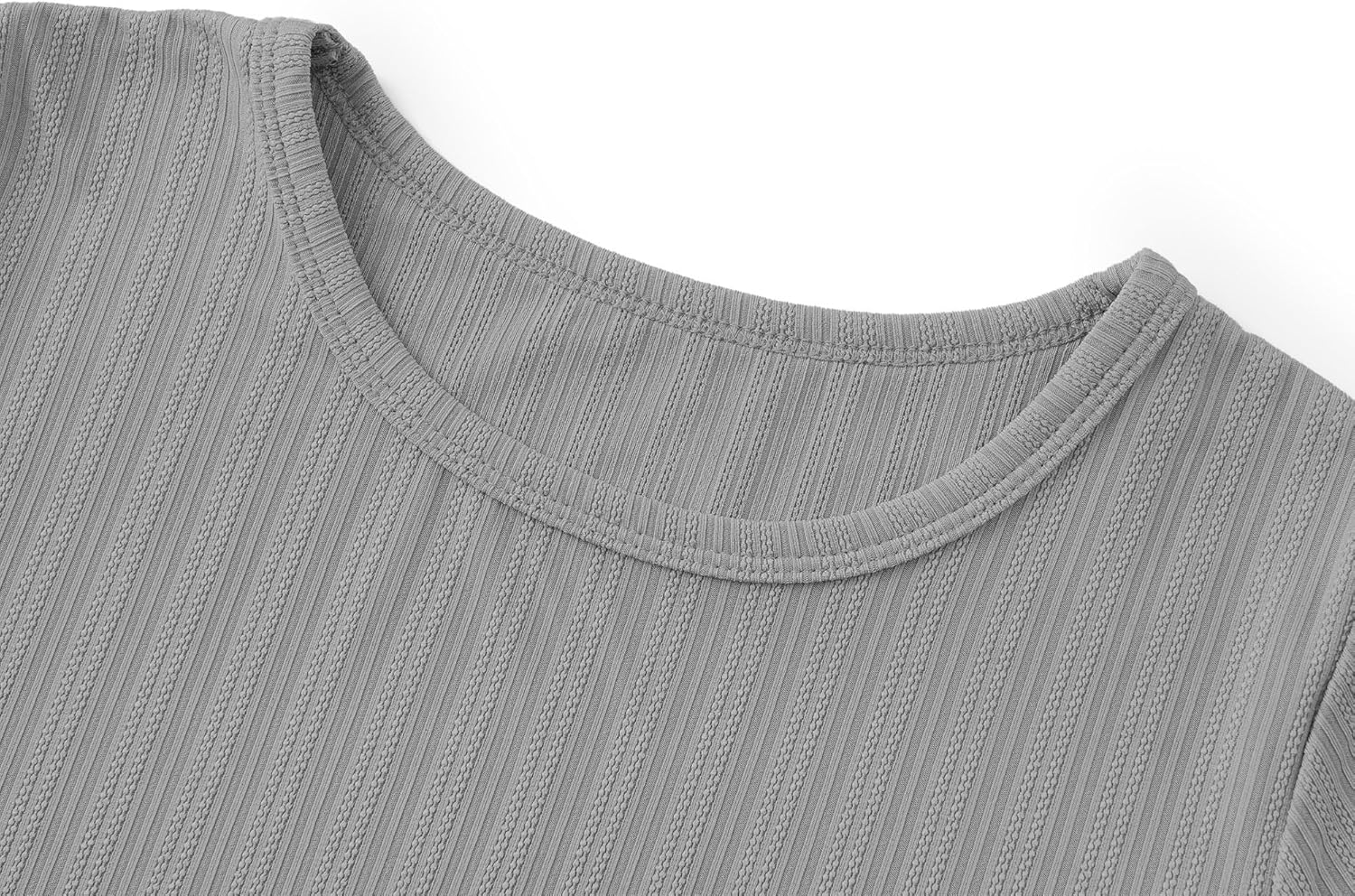 Beezizac Girls Pointelle Knit Lettuce Trim Pajama-Cute Floral/Cherry/Bow Tee & Flared Wide-Leg Pants 2-pc PJs Sizes 6-18 - Image 5