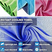 Vista 3 de YQXCC Toallas refrescantes Paquete de 4 unidades de 47 x 12 pulgadas Hielo fresco para cuello Microfibra suave transpirable para yoga