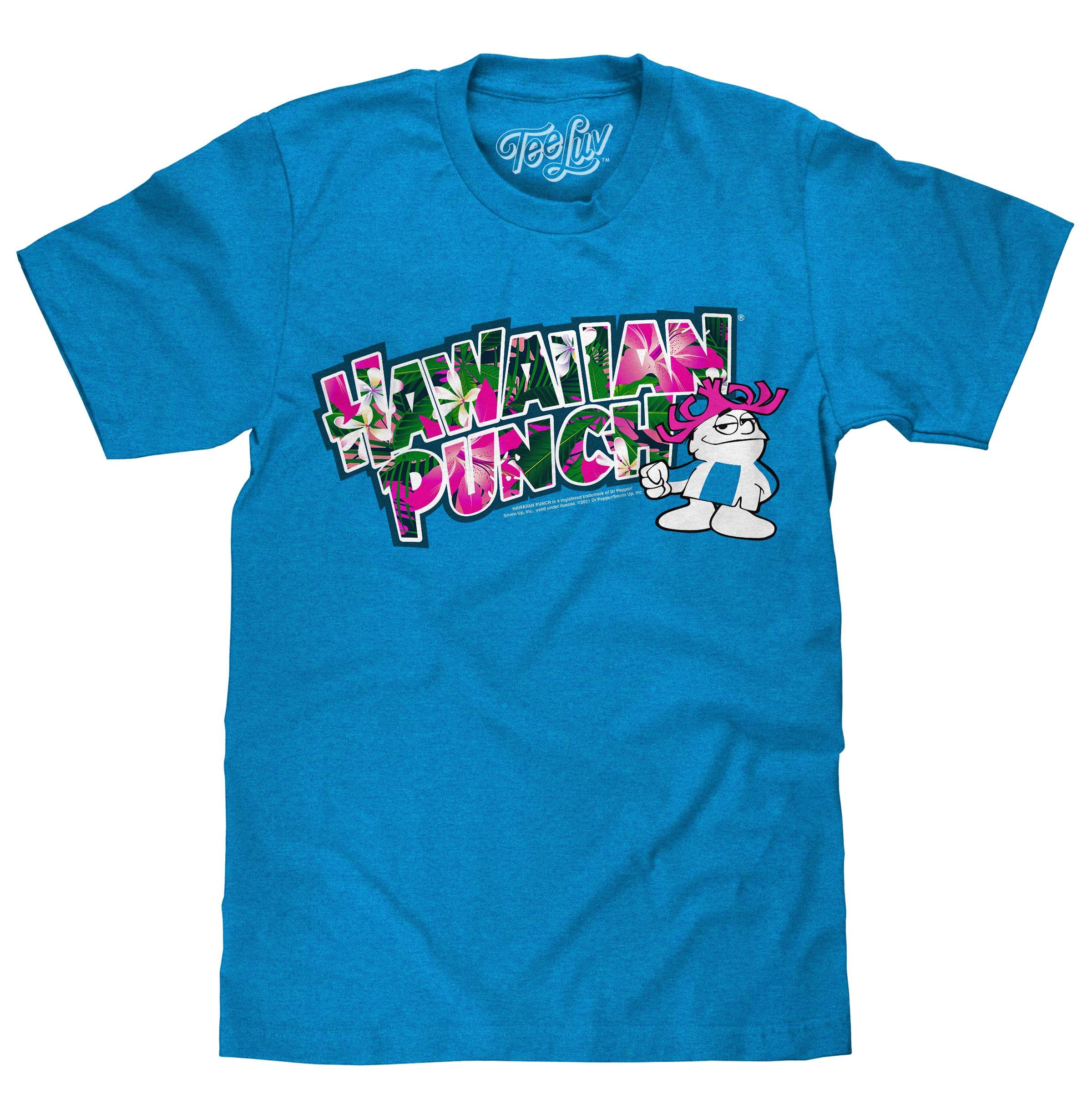 Tee Luv Men's Hawaiian Punch Floral Logo Shirt