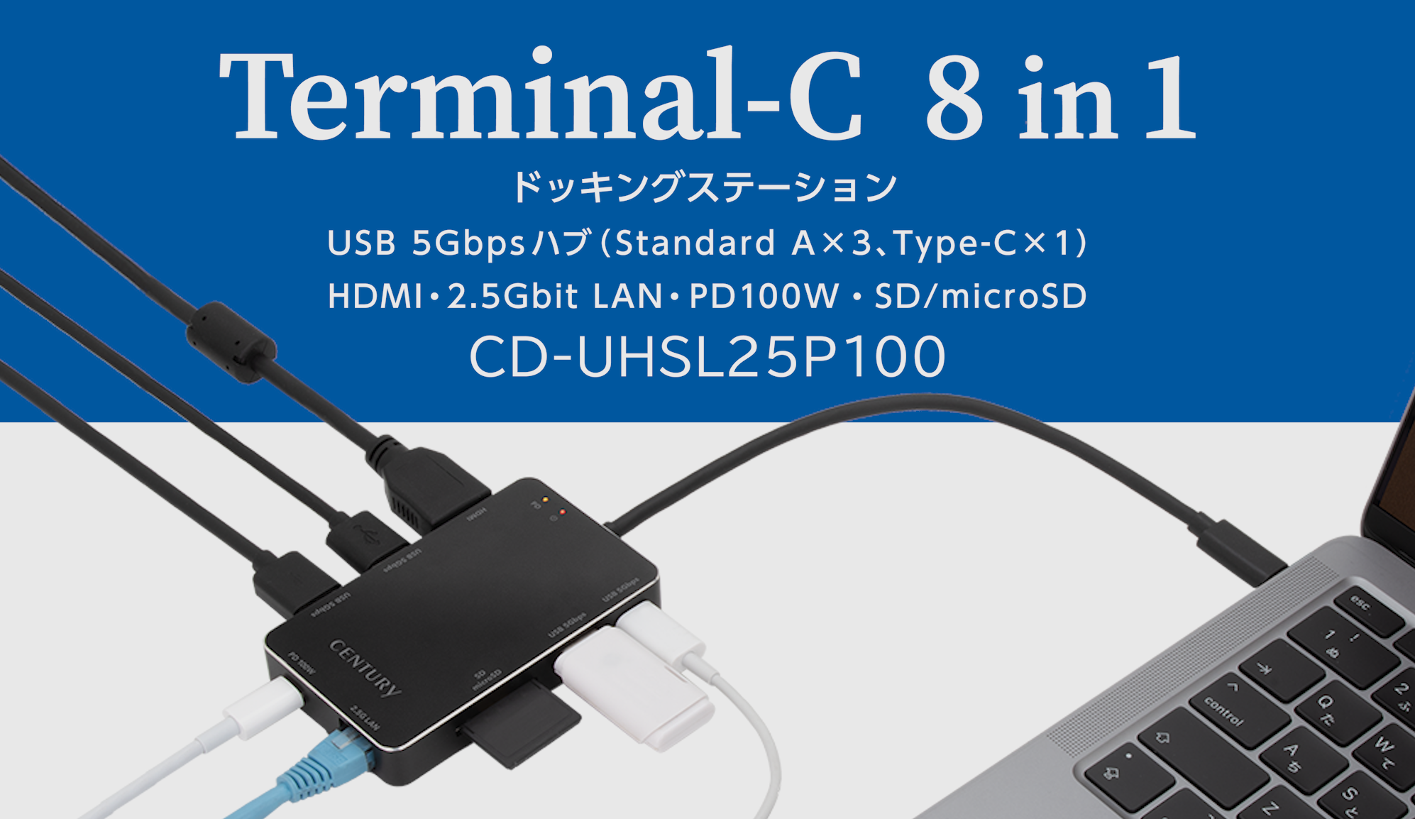 CENTURY 10GbE Ethernetハブ type-c