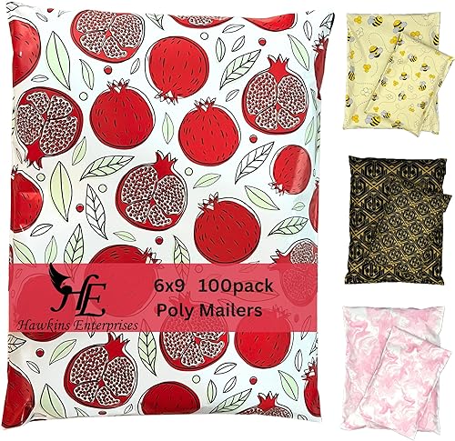 Sobres de polietileno de 6 x 9 pulgadas, paquete de 100 sobres de envío resistentes de 2.3 mil a prueba de manipulaciones y autosellados para