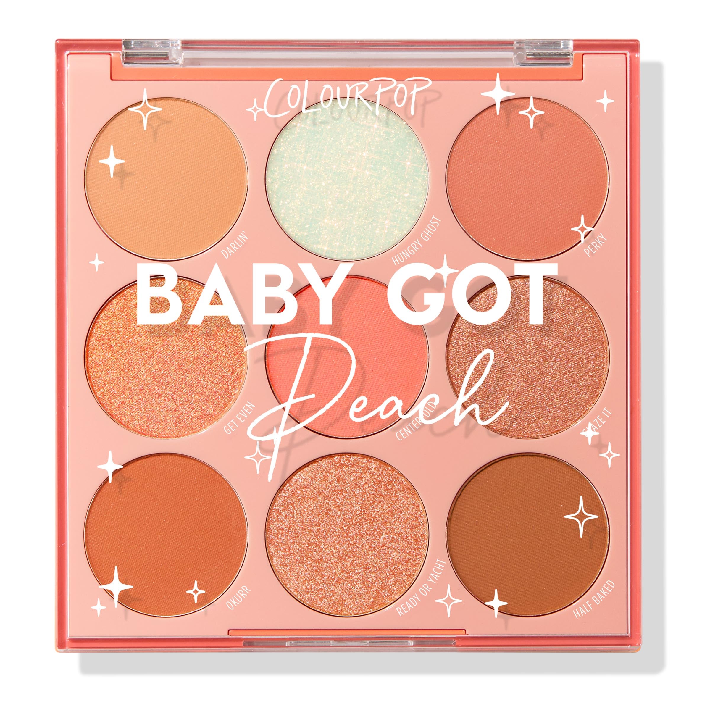 ColourPopBaby Got Peach Eyeshadow Palette - Orange & Coral Shadows with Metallic, Matte and Glitter Finishes - High-Pigment Eye Makeup with a Long-Wearing Formula (0.3 oz)