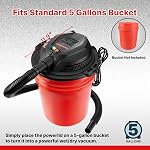 Shop-Vac 2.5 Peak HP Wet/Dry Vac Bucket Head, Fits 5 Gallon Bucket (Sold Separately), Portable Shop Vacuum, 1.25 Inch Diameter x 4 Foot Hose, 6 Foot Cord, Ideal for Jobsite, Garage, Workshop & Home